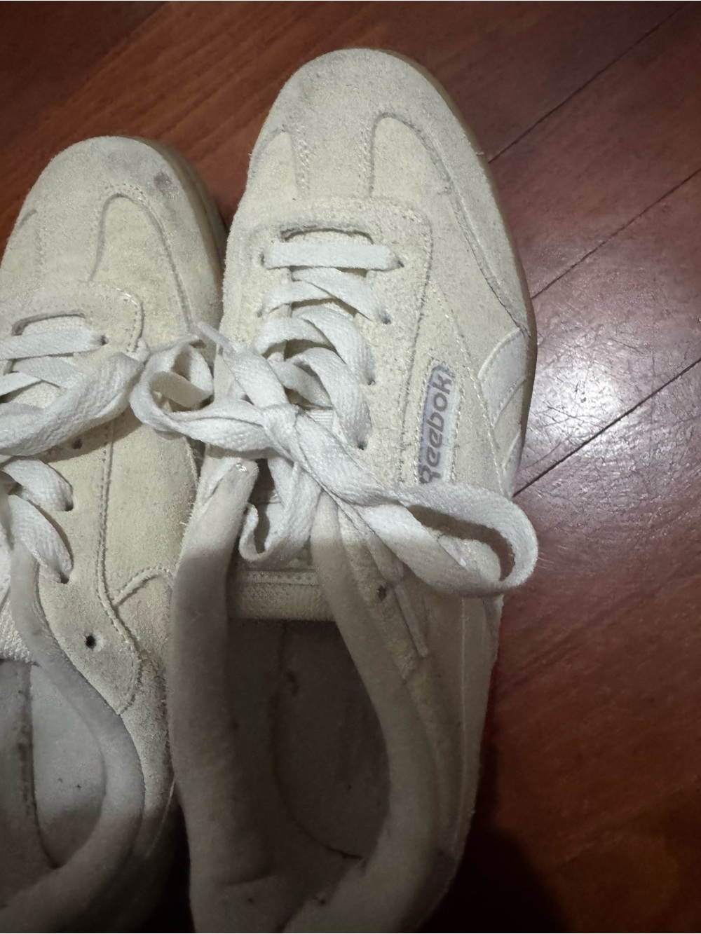 Reebok Off-White Suede Low-Top Sneakers - Picture 5 of 15